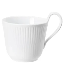 Hvit Riflet kopp med høyt håndtak 24 cl
