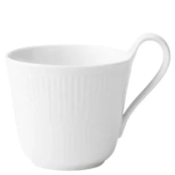 Hvit Riflet kopp m/hank 33 cl