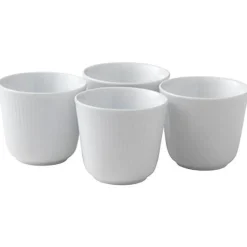 Hvit Riflet termokopp 26 cl 4 stk