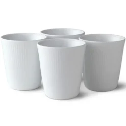 Hvit Riflet termokrus 29 cl 4 stk