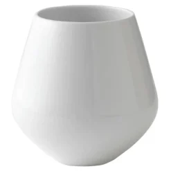 Hvit Riflet vase 15 cm