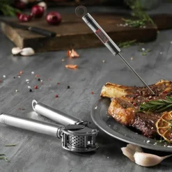 Hvitløkspresse stål 20 cm