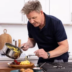 Hybrid kasserolle med lokk 1L sølv/svart