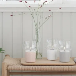 Hygge hurricane lyslykt hvit