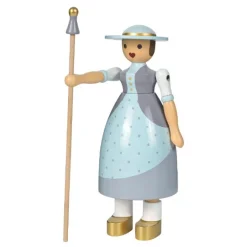 Hyrdinne trefigur 20 cm lys blå