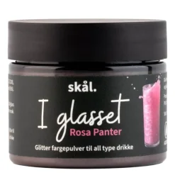 I glasset glitterfarge rosa panter