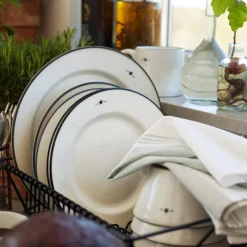 Icons tallerken 28 cm hvit/blå