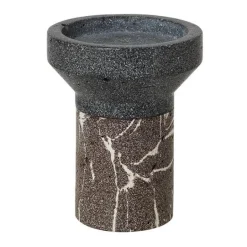 Idun lysestake 12 cm brown/grey