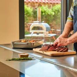 Ildfast form stor 44x30 cm med skjærefjøl stål/eik