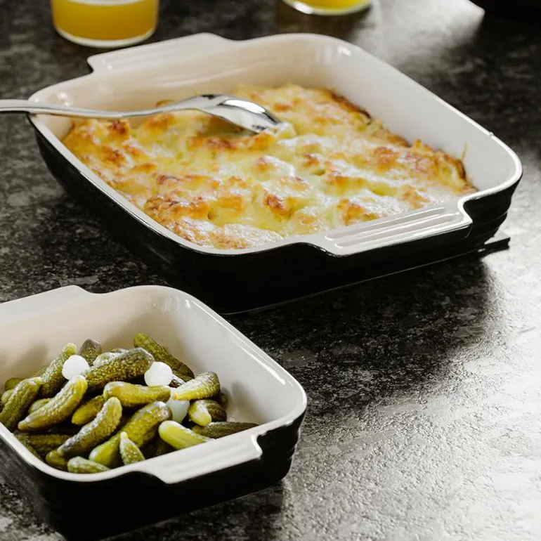 Ildfast formsett stentøy 25+32 cm black