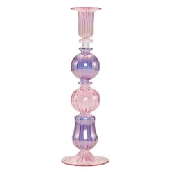 Illume lysestake 25 cm rosa/lilla