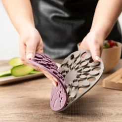 Ime bordskåner 16x16 cm lilla/lys grå