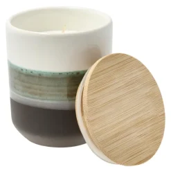 Iris duftlys 8x9,5 cm rapsvoks hvit/grønn