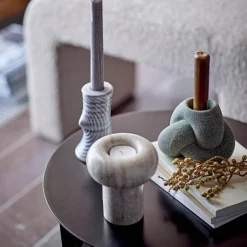 Isabea telysholder 12 cm marmor natur