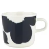 Iso Unikko kopp 20 cl hvit/mørkeblå
