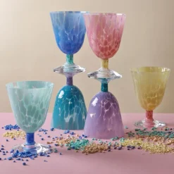 Jubalong vinglass 26 cl turkis/blå