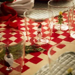 Jul vannglass med figur 35 cl snømann med rød skjerf