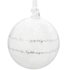 Julekule m/ sang 8 cm sølv