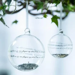 Julekule Se ilden lyse stor 12 cm sølv