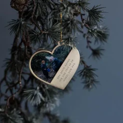 Julepynt hjerte m/fotoramme onkel 7x0,5 cm 14K gull