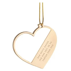 Julepynt hjerte m/fotoramme farfar 7x0,5 cm 14K gull