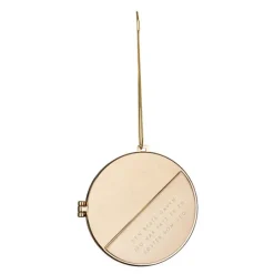 Julepynt medaljong m/fotoramme 7x7 cm søster gull