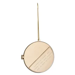 Julepynt medaljong m/fotoramme 7x7 cm julemagien gull