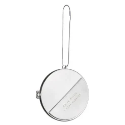 Julepynt medaljong m/fotoramme 7x7 cm i våre hjerter sølv