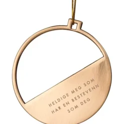 Julepynt m/fotoramme Bestevenn 7x0,5 cm 14K gull