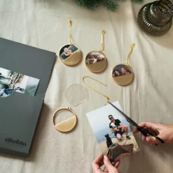 Julepynt m/fotoramme Bestevenn 7x0,5 cm 14K gull