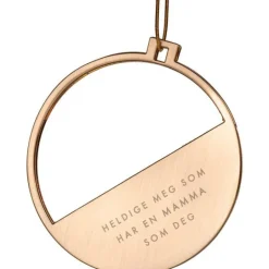 Julepynt m/fotoramme Mamma 7x0,5 cm 14K gull