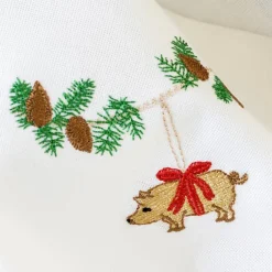 Juleserviett i stoff med marsipangris 50x50 cm