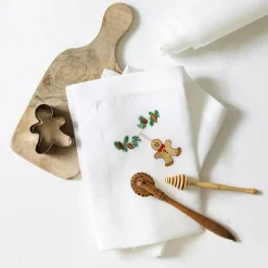 Juleserviett i stoff med pepperkakemann 50x50 cm