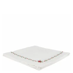 Julia serviett i bomull med broderi 45x45 cm hvit
