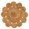 Jute dekkebrikke 37 cm floral natur