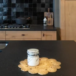 Jute dekkebrikke 37 cm floral natur