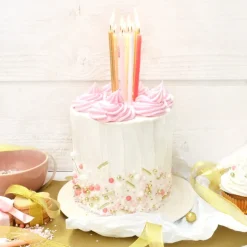 Kakelys 12 stk rosa/gull/hvit/rød