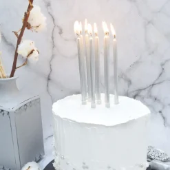 Kakelys 12 stk sølv