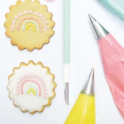 Kakenål og kniv mintgrønn/hvit/stål