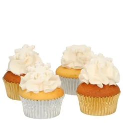 Kakepynt spiselig snøstjerne 12 stk hvit