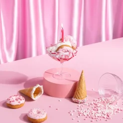 Kakestrø kuler/staver/sprinkel 70 g rosa/hvit/mørk rosa