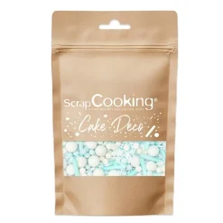 Kakestrø kuler/staver/sprinkel 70 g blå/hvit