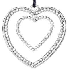 Karen Blixen kulehjerte H7 cm forsølvet