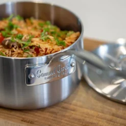 Kasserolle med lokk 1,5L rustfritt stål