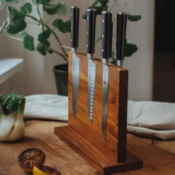 Kaya XL knivstativ akasietre 34 cm magnet på 2 sider natur