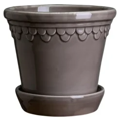 København blomsterpotte 14 cm glasert perlegrå