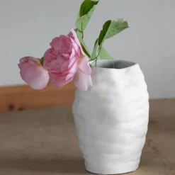 Keramikkvase 20x14 cm hvit