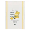 Kjøkkenhåndkle lemon poppy 50x70 cm hvit/gul