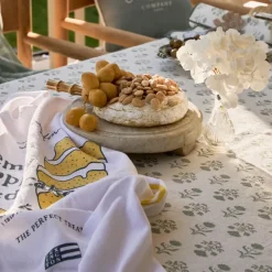 Kjøkkenhåndkle lemon poppy 50x70 cm hvit/gul