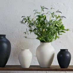 Knabstrup vase 20 cm hvit